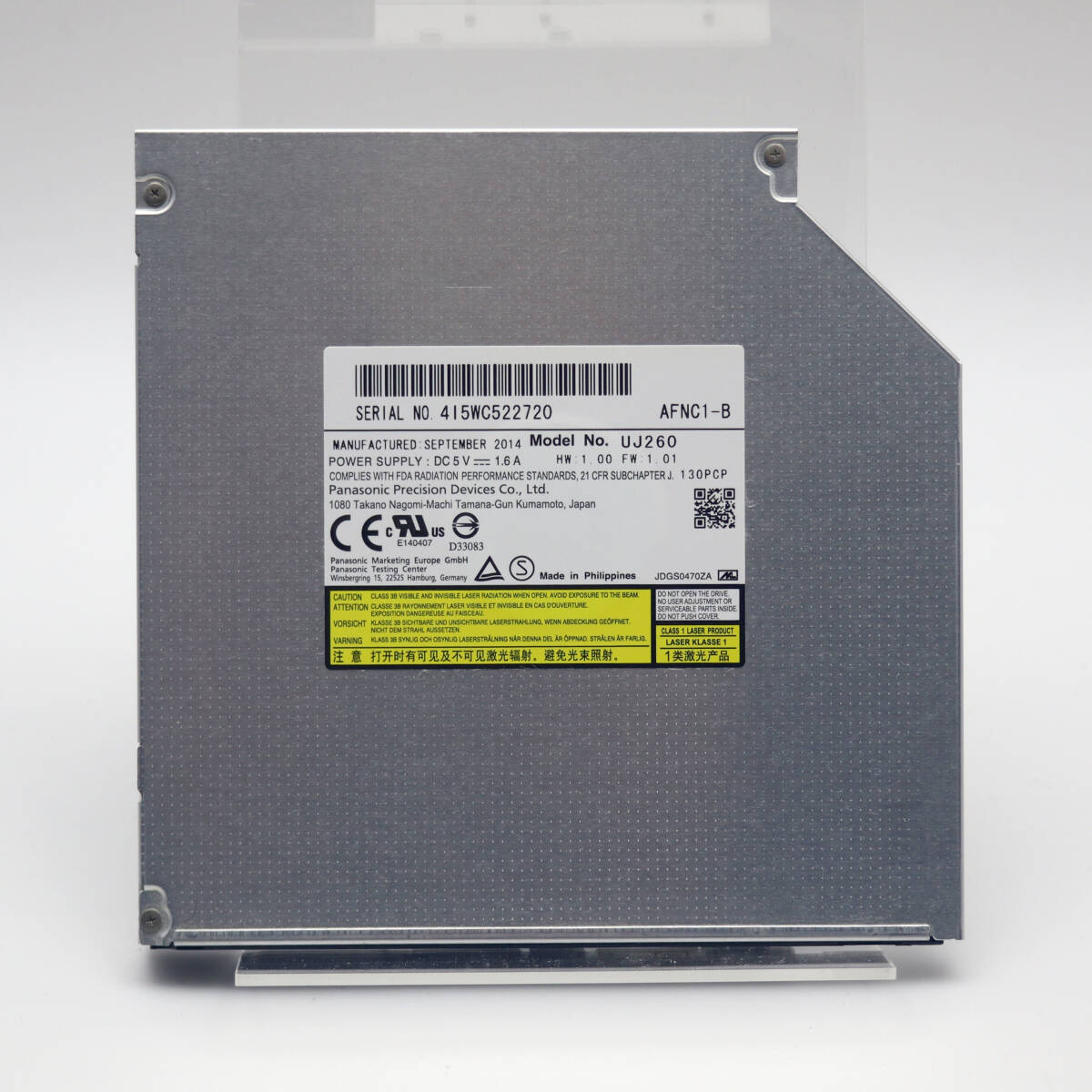 内蔵Blu-rayドライブ UJ260 12.7mm厚 Panasonic SATA接続 【動作確認済み】4I5WC522720拍卖