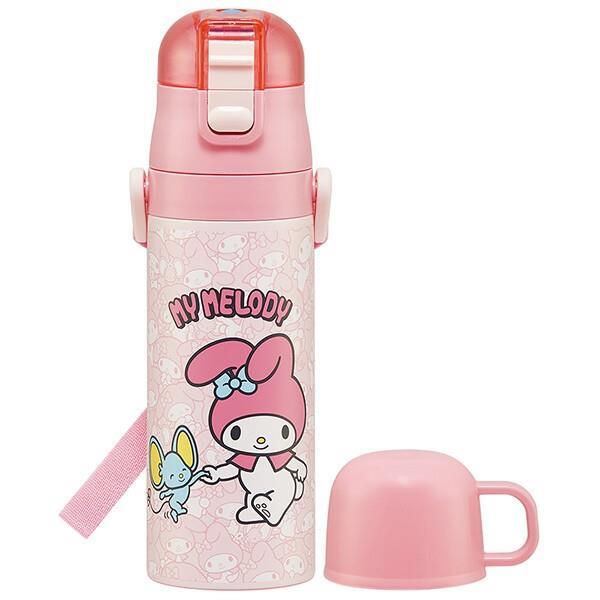 マイメロディ 水筒 2WAYステンレスボトル 保冷 保温 超軽量 コンパクト うしろうしろ 女の子 子供 子ども キッズ キャラクター スケーター拍卖