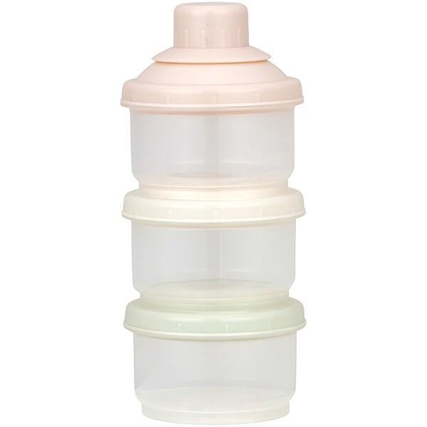 ミルクケース (3段式) 調乳 ミルク作り 連結式 電子レンジOK くすみカラー スケーター拍卖