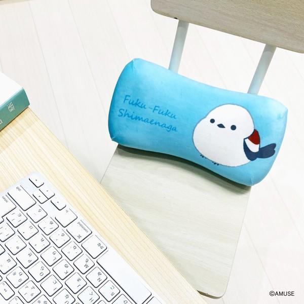 ふくふくシマエナガ クッション 腰当て ミニリラックスピロー スノー拍卖