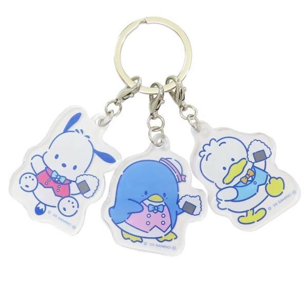 はぴだんぶい 3連アクリルキーホルダー ポチャッコ&タキシードサム&ベックル拍卖