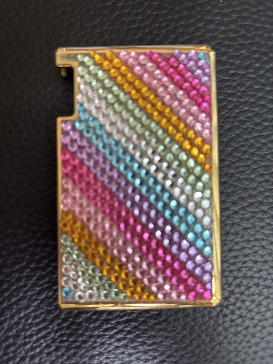 送料無料 ミンティアケース カラフル レインボー ラインストーン キラキラ※1個だけ角の水色のラインストーンとれています拍卖