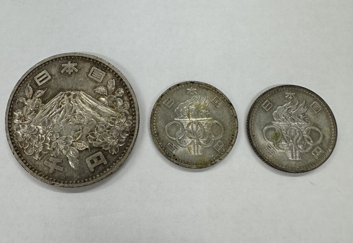 古銭 オリンピック1000円銀貨 1枚 100円銀貨 2枚拍卖
