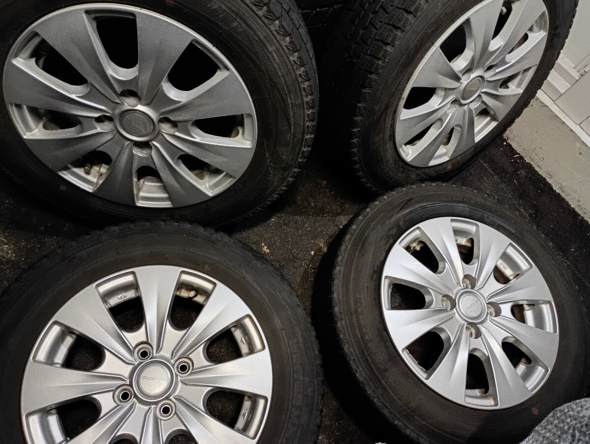 送料安!2020年 ダンロップ ウインターマックス SV01 スタッドレス 155/80R14 88/86N LT 社外アルミ 4本 プロボックス サクシード 手渡しOK拍卖