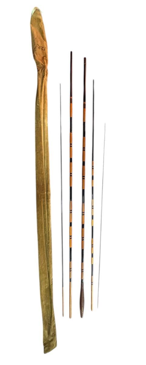 1円スタート:和竿 釣竿 ヘラ竿 ヘラ ヘラブナ ヘラ釣り 12尺 竹製 2セット やや傷や汚れあり (w3057)拍卖