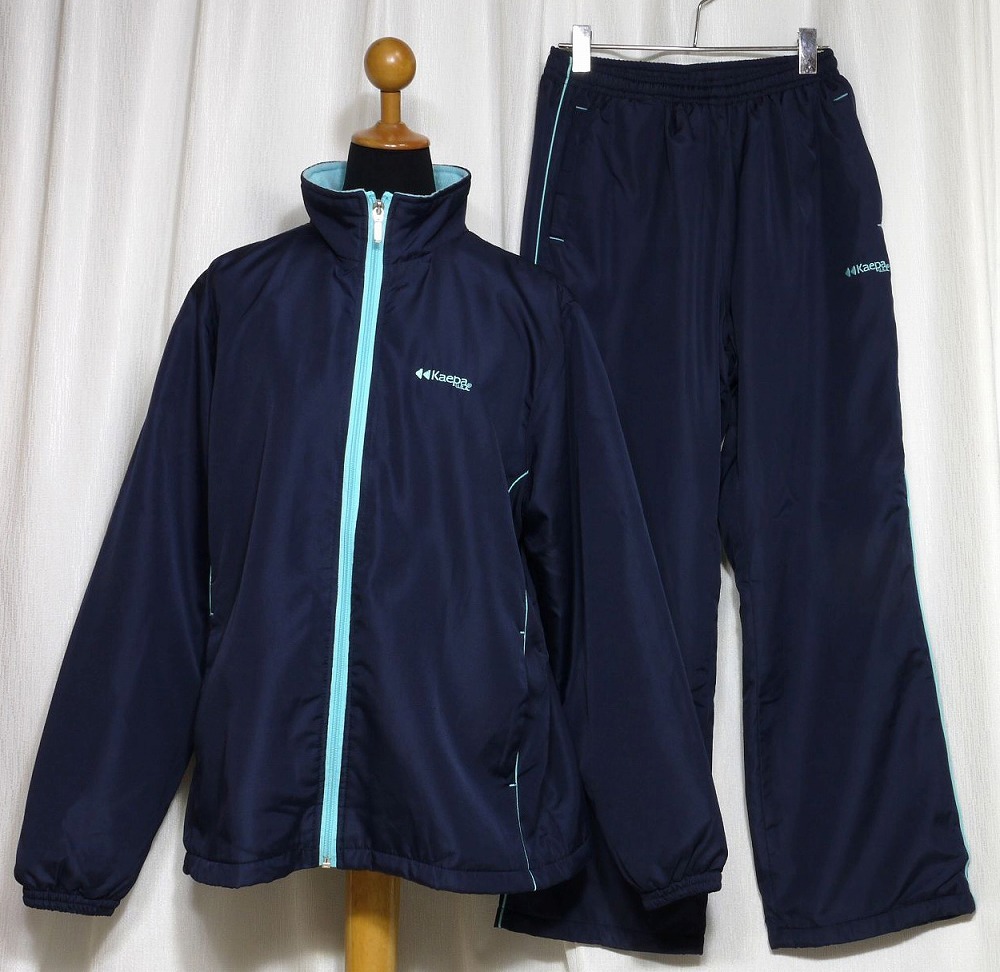 ☆概ね美品 Kaepa ケイパ レディース 裏地フリース ウィンドブレーカー上下セット Lサイズ KL13904 ネイビー拍卖