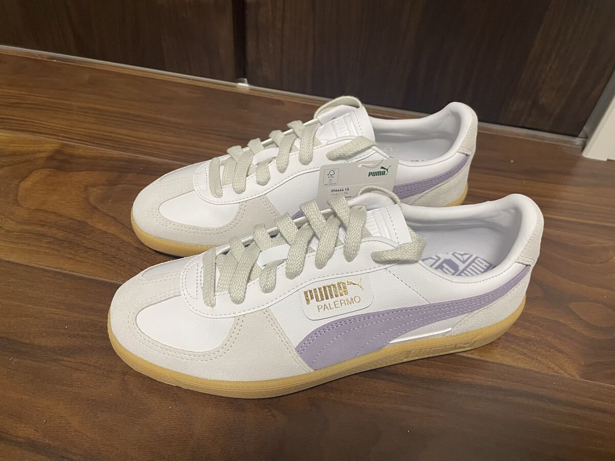 ③ PUMA PALERMO プーマ パレルモ 白×紫 27cm 新品未使用拍卖