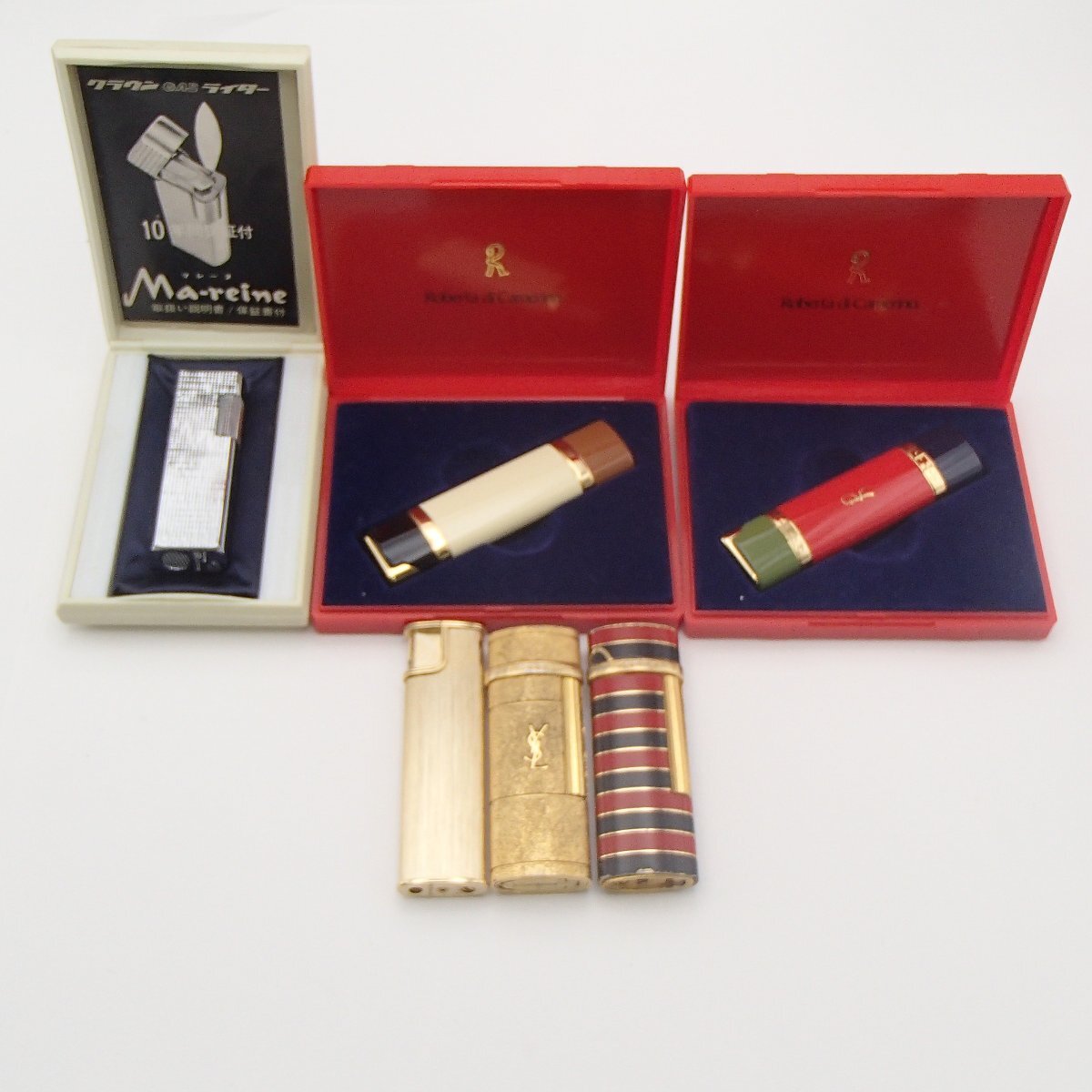 ★ライター 6点 まとめ /ロベルタ、イブサンローラン、ギラロッシュ、クラウン/ ガスライター 喫煙グッズ 着火未確認 ★MM拍卖