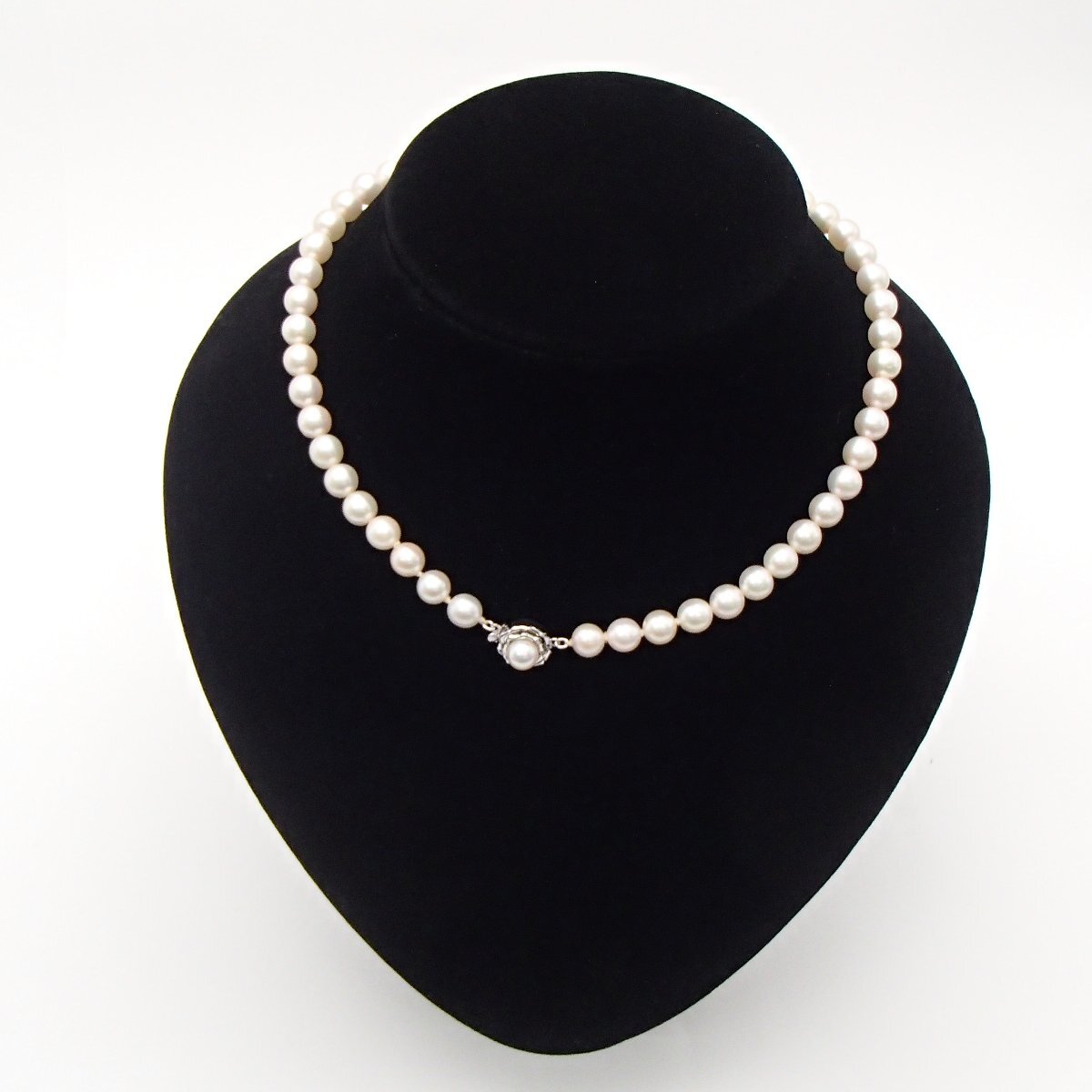★パール ネックレス アコヤ真珠 /K14WG 約30.6g 丸玉7.2㎜/ 真珠 アクセサリー★SF拍卖