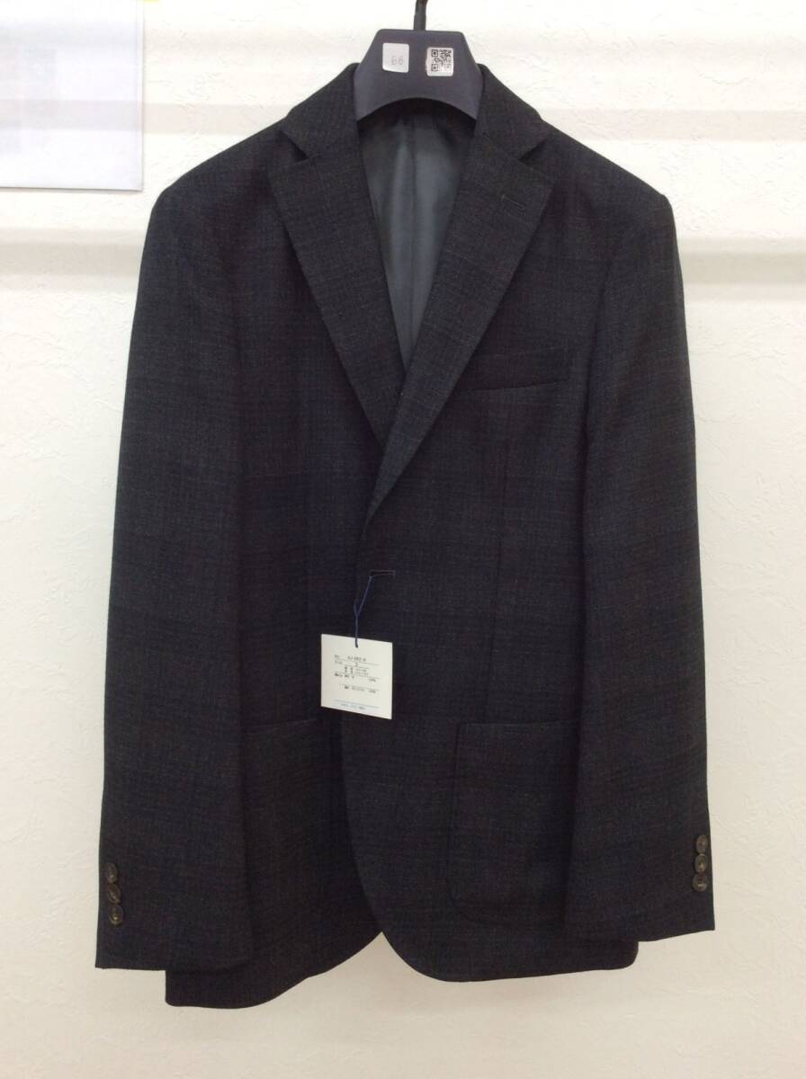 定価6.4万 特価セール 84%OFF 新品 未使用 ウール ジャケット ブラック S 2つボタン センターベント チェック 毛100% 冬物 冬 66-1拍卖