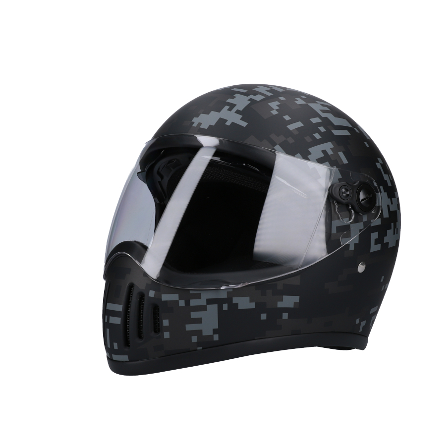 VT-5X グレーデジタルカモフラ FREEサイズ シルバーミラーセット インナーシールド付き フルフェイスヘルメット VT5X拍卖