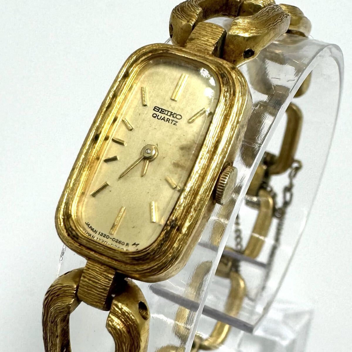 SEIKO セイコー 1320-5210 QZ ゴールド文字盤 スクエア レディース 腕時計 クォーツ quartz ヴィンテージ 拍卖