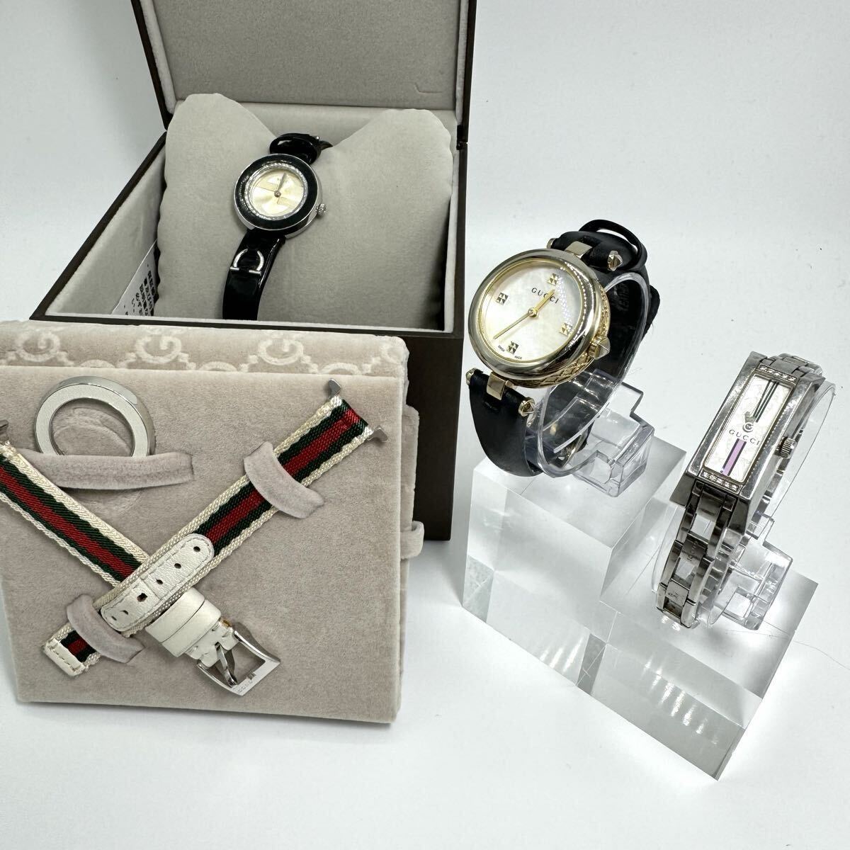 1円〜 稼動&不動 まとめ グッチ GUCCI 時計 ジャンク セット クォーツ シェル インターロッキング バングル シェリーライン拍卖