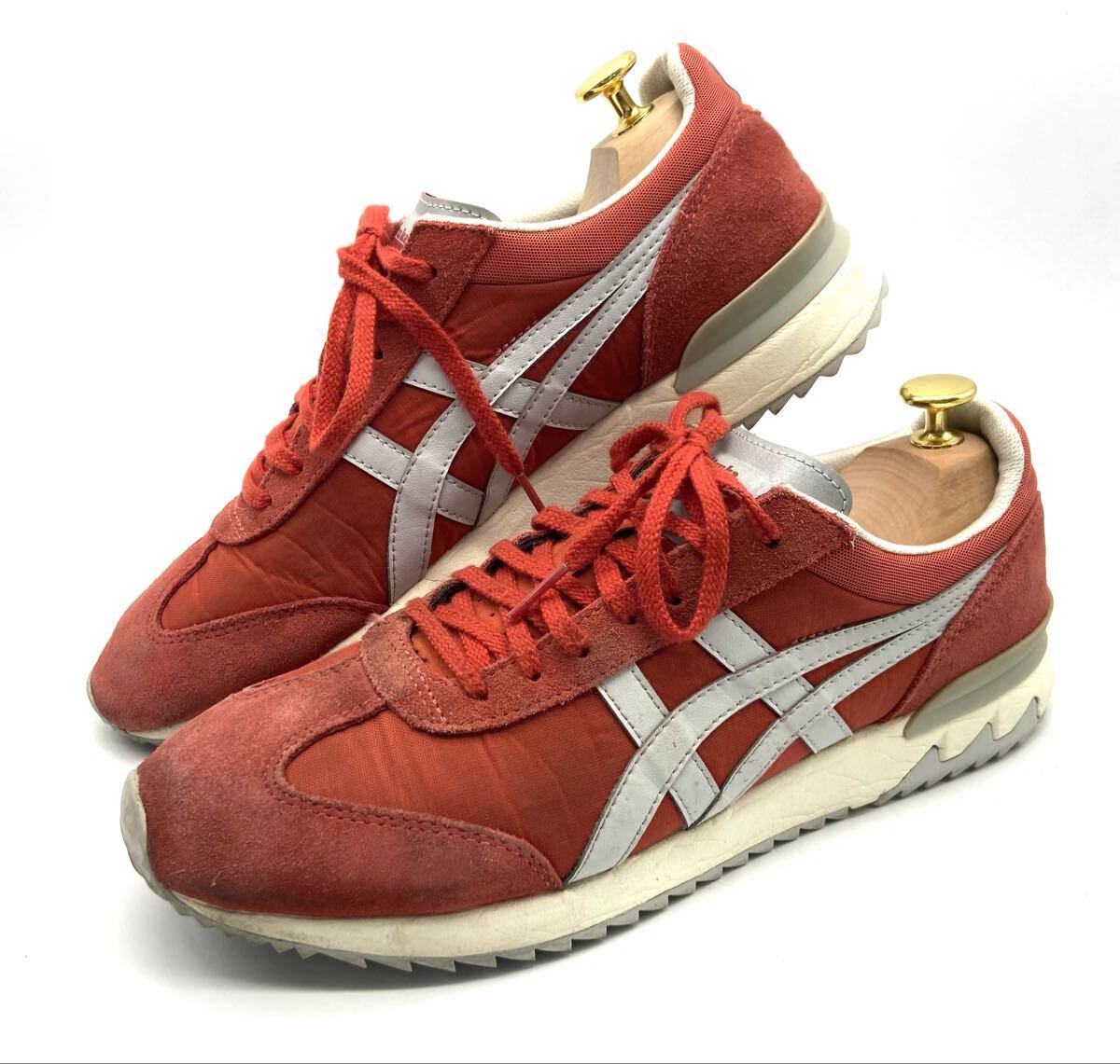 【オニツカタイガー/カリフォルニア78/D800N】高級ローカットスニーカー/レッド×グレー/jp27cm/衝撃プライス!ヴィンテージ復刻!11/28拍卖