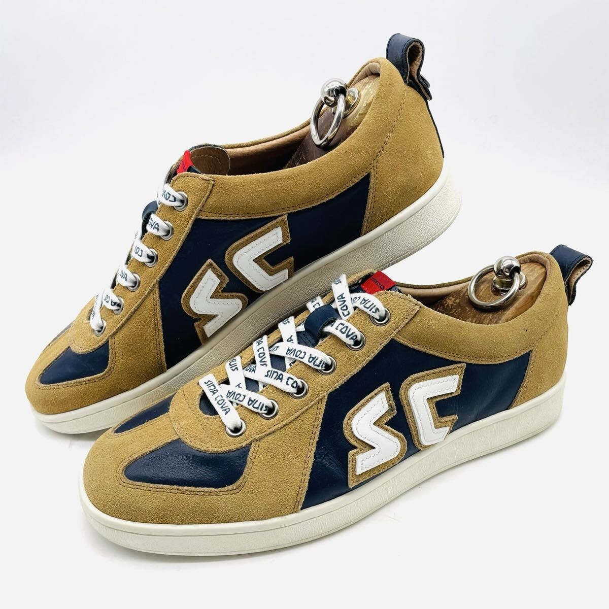 レア品★美品【SINA COVA/シナコバ/22176410】高級上質牛革レザーローカットスニーカー/jp25cm/衝撃プライス!超絶入手困難/ゴルフ!11.4拍卖