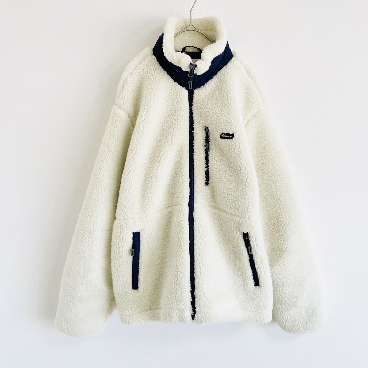 【ファーストダウン】ボアフリースジャケット/メンズアウター/ホワイト/L表記/衝撃プライス!大人気★最強アウトドアギア!NF41拍卖