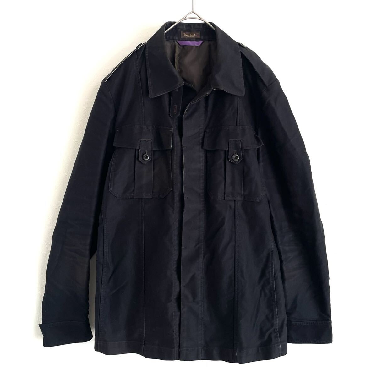 【ポールスミス/コレクション/日本製】コットン ジャケット/ミリタリー/L表記/衝撃プライス!フェード感あり大人カジュアルスタイル!NF59拍卖