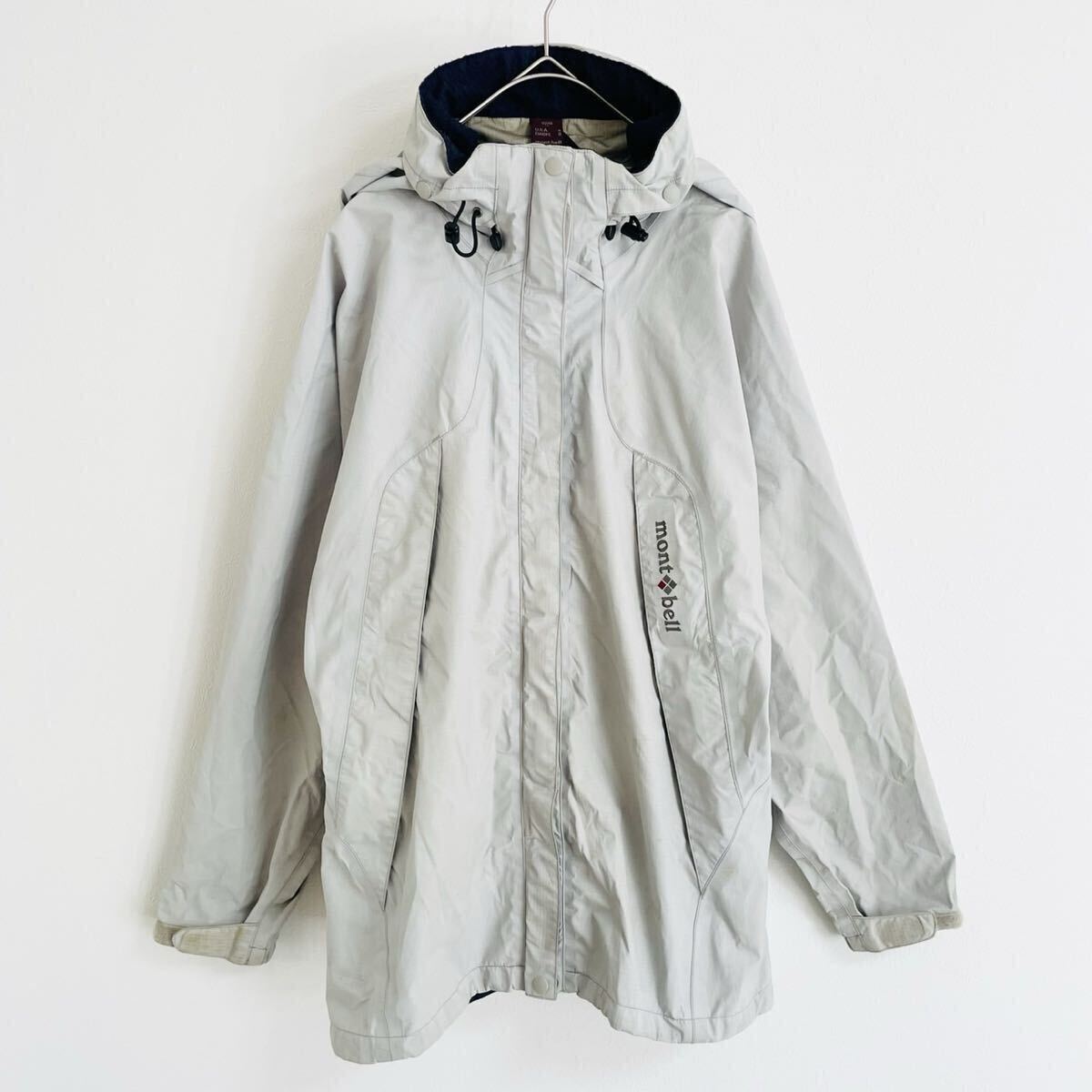 【モンベル】ゴアテックス レインダンサージャケット/マウンテンパーカー/M表記/ライトグレー/衝撃プライス!最強アウトドアギア!NF65拍卖