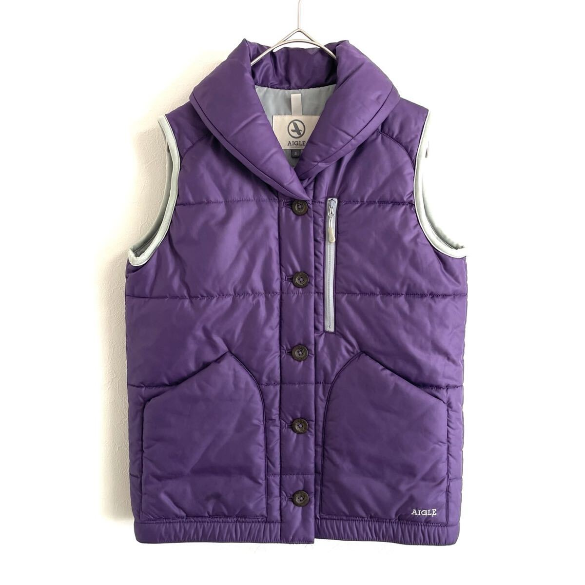 【エーグル】オリジナル高級上質中綿ベストジャケット/パープル/S表記/衝撃プライス!クラシック/ベーシック/シンプル/売切りSALE!NF89拍卖