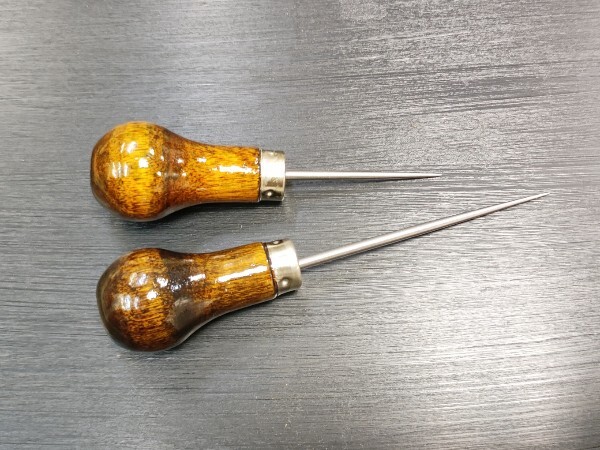 国産 職人仕様 ヨーロッパタイプ 丸ギリ 長、短寸2本セット 研ぎ上げ済み 千枚通し キリ 目打ち レザークラフトに ☆ 短寸長さ変更出来ます拍卖