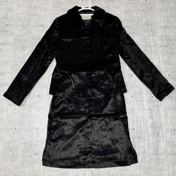 新品 peyton place ベロア セットアップ 上下 ペイトンプレイス 参考定価15800円 スカート ジャケット 襟起毛 フォーマル 石瀬7713拍卖