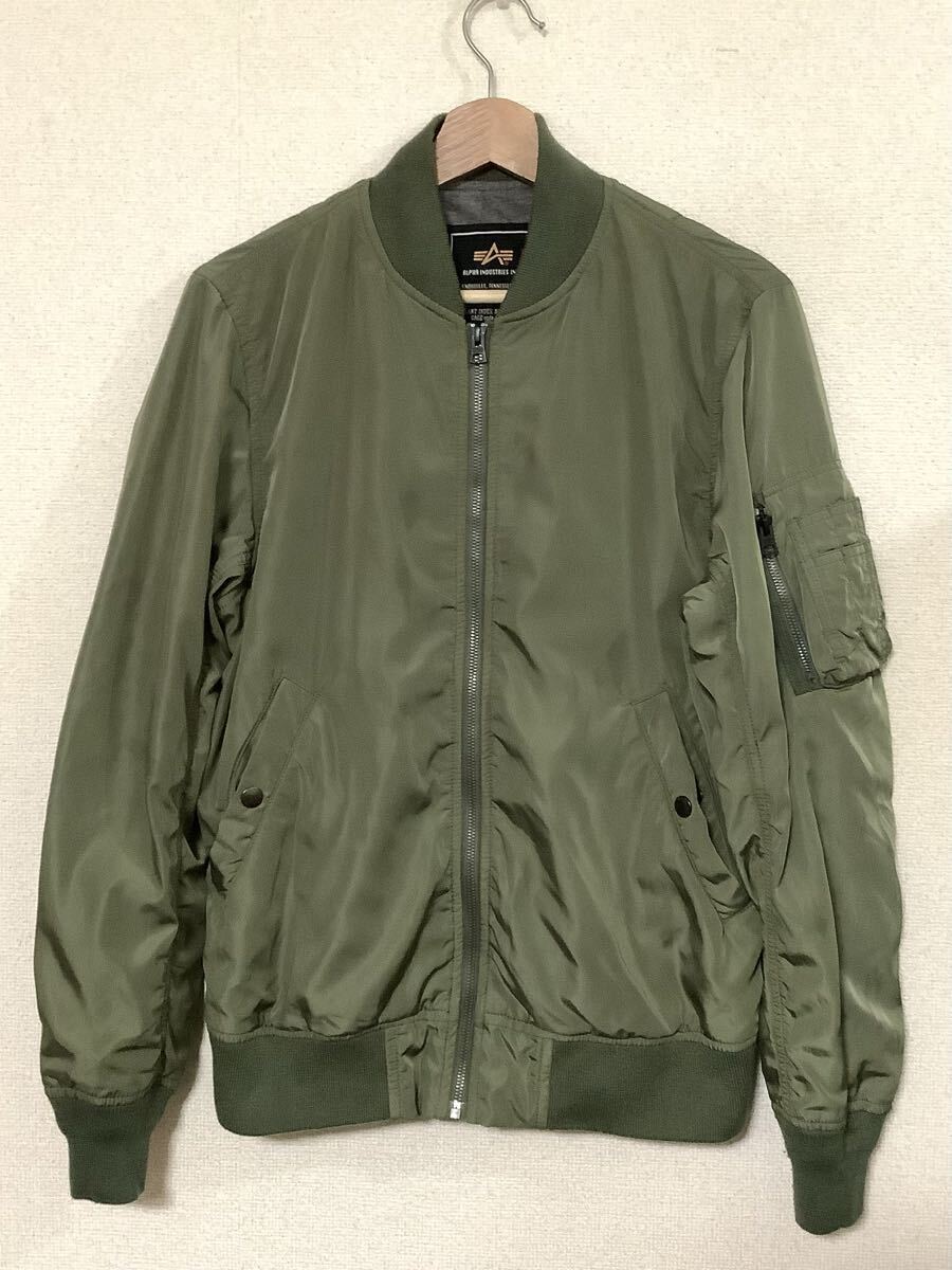 ALPHA アルファ MA-1 フライトジャケット ミリタリージャケット オリーブ カジュアル ストリート メンズ M ビンテージ拍卖