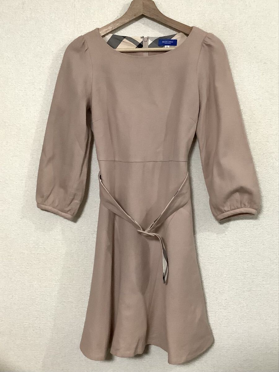 BLUE LABEL CRESTBRIDGE ブルーレーベルクレストブリッジ ウールワンピース ライトピンク ミセス レディース 38拍卖