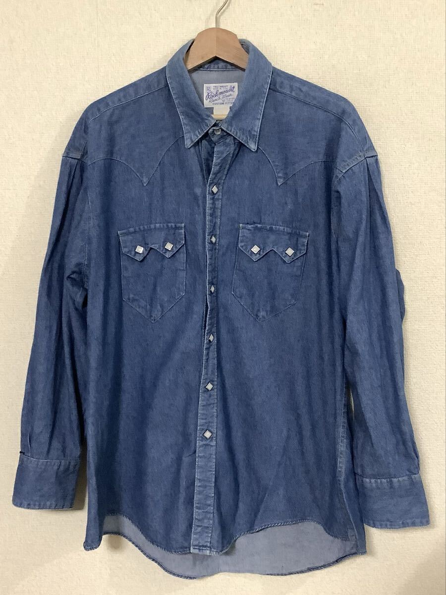 ROCKMOUNT ロックマウント デニムシャツ ウエスタンシャツ アメリカ製 ビンテージ カジュアル メンズ セレクト L拍卖