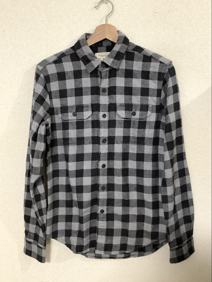 アメリカンイーグル American eagle バッファローチェック ネルシャツ ブロックチェック 長袖シャツ アメカジ XS拍卖