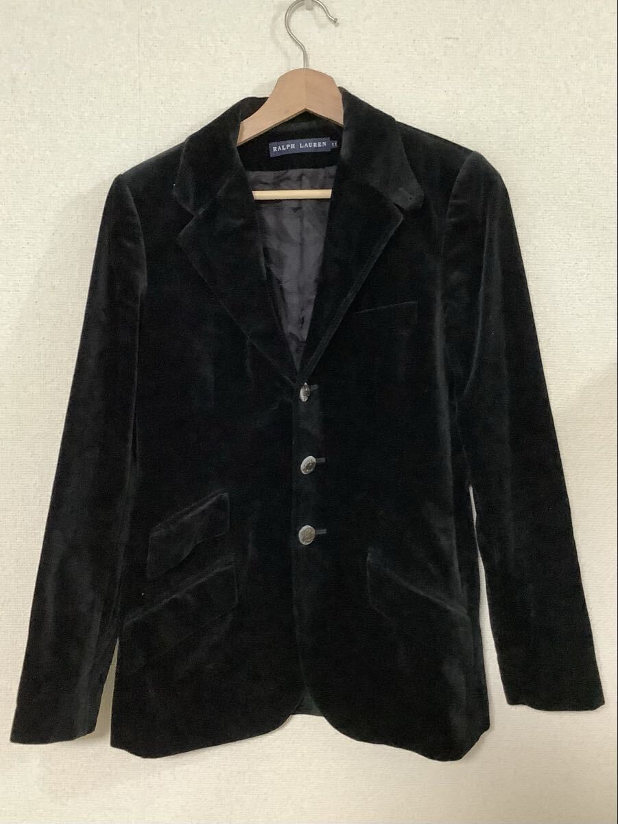 RALPH LAUREN ラルフローレン ベロアジャケット テーラードジャケット ブラック セレクト レディース 11 ベルベット拍卖