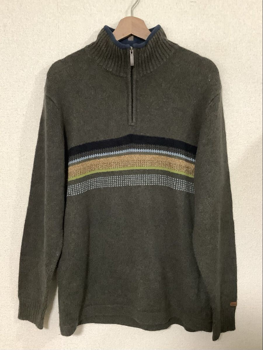 Columbia コロンビア ハーフジップ ニット ボーダー セーター ドライバーズニット アウトドア カジュアル メンズ M拍卖