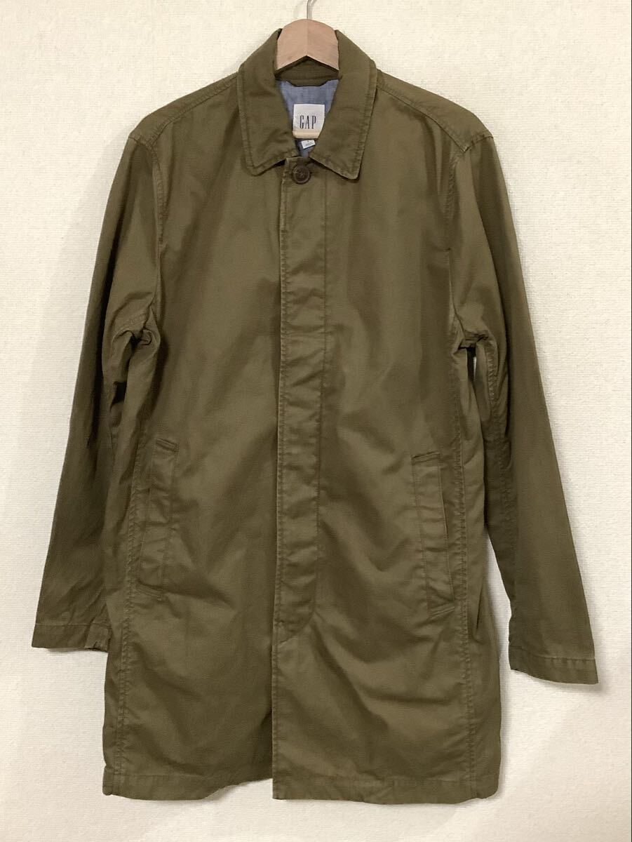 GAP ギャップ ステンカラーコート ショップコート コットンコート カジュアル オリーブ メンズ セレクト S拍卖