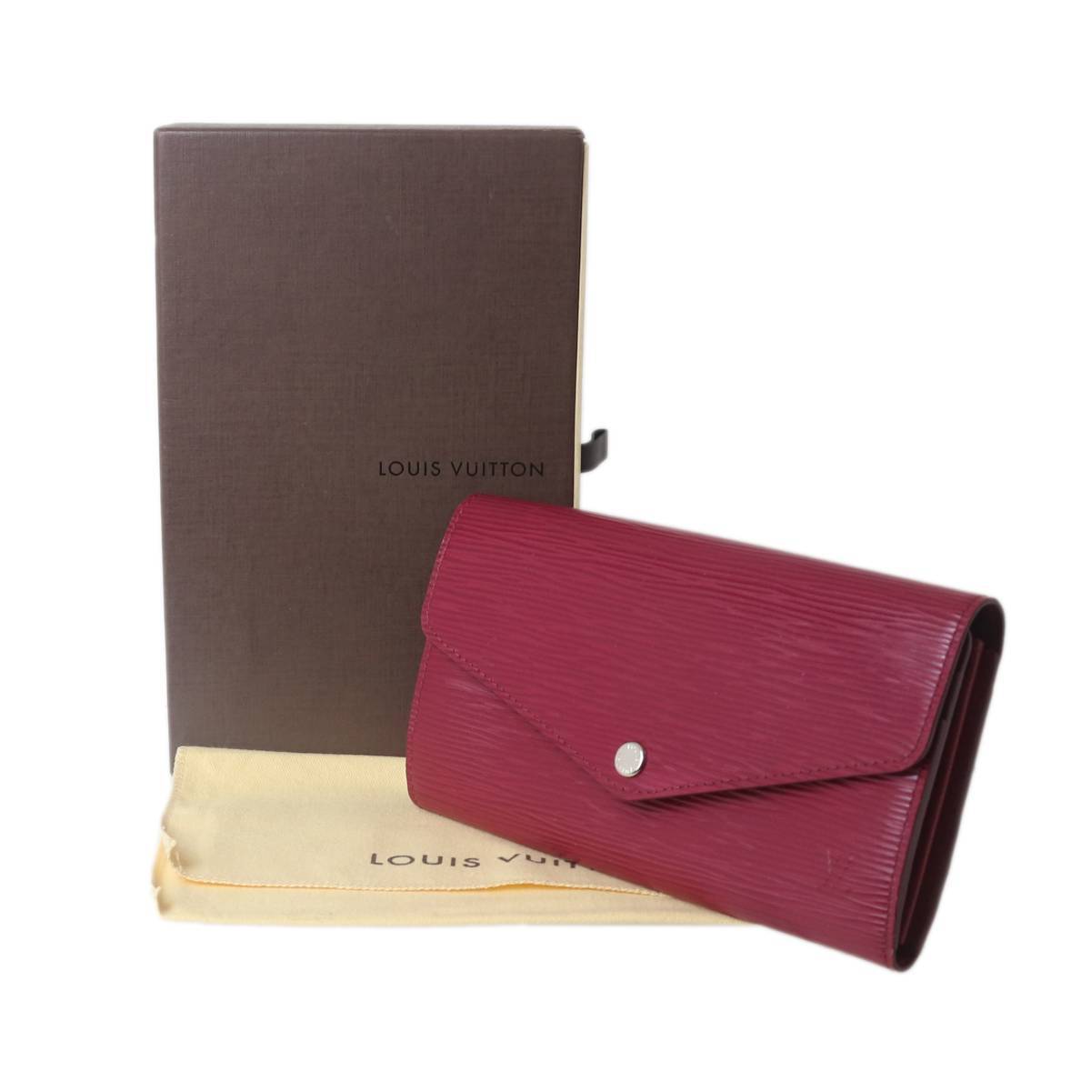LOUIS VUITTON/ルイヴィトン ポルトフォイユサラ 二つ折り長財布 エピ ルビー M6374M CA0148 保存袋、箱 ES Bランク拍卖