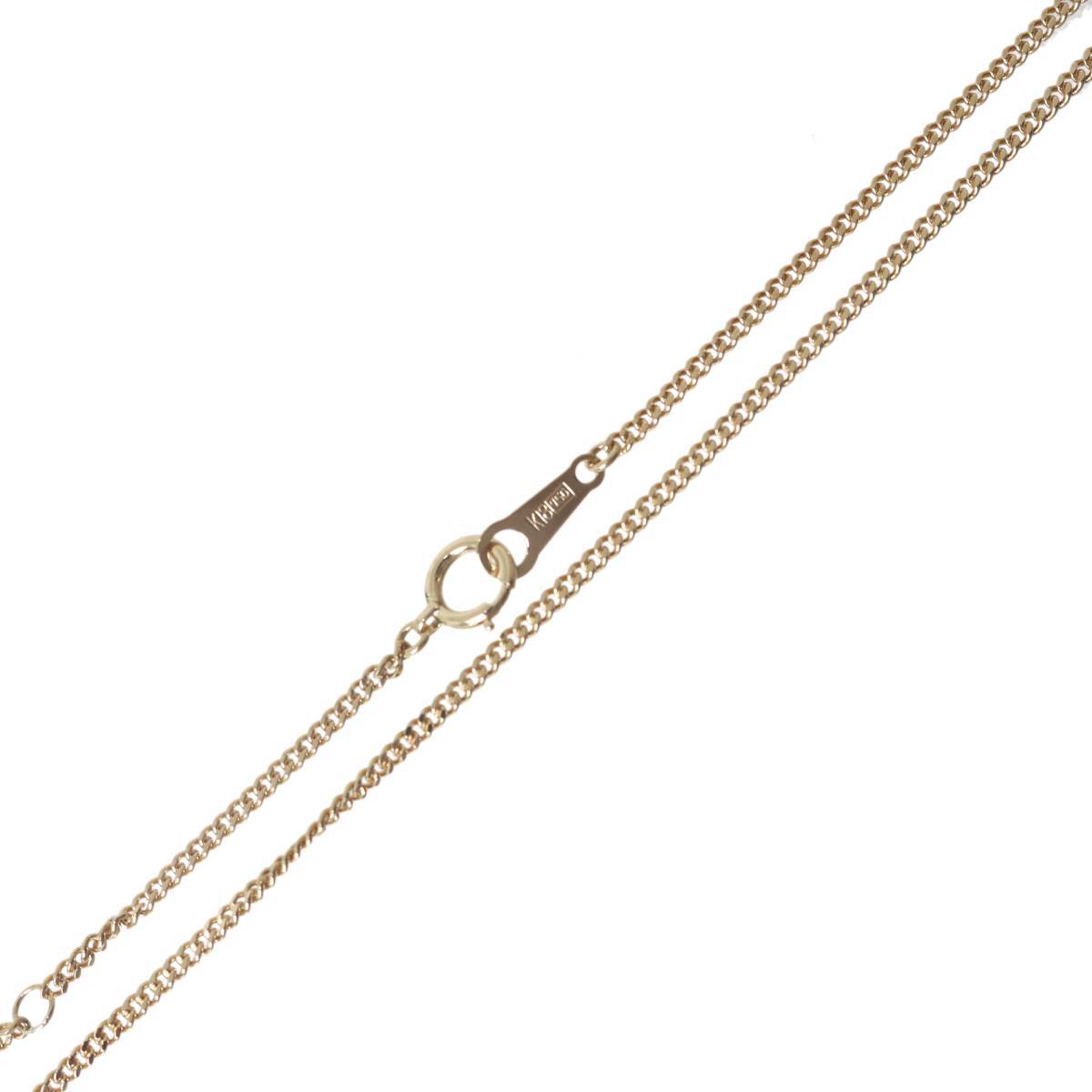 喜平ネックレス 2面シングル チェーンネックレス K18 18金 YG イエローゴールド 首周り約40cm チェーン幅:約1mm 重量:約3.8g ES Sランク拍卖