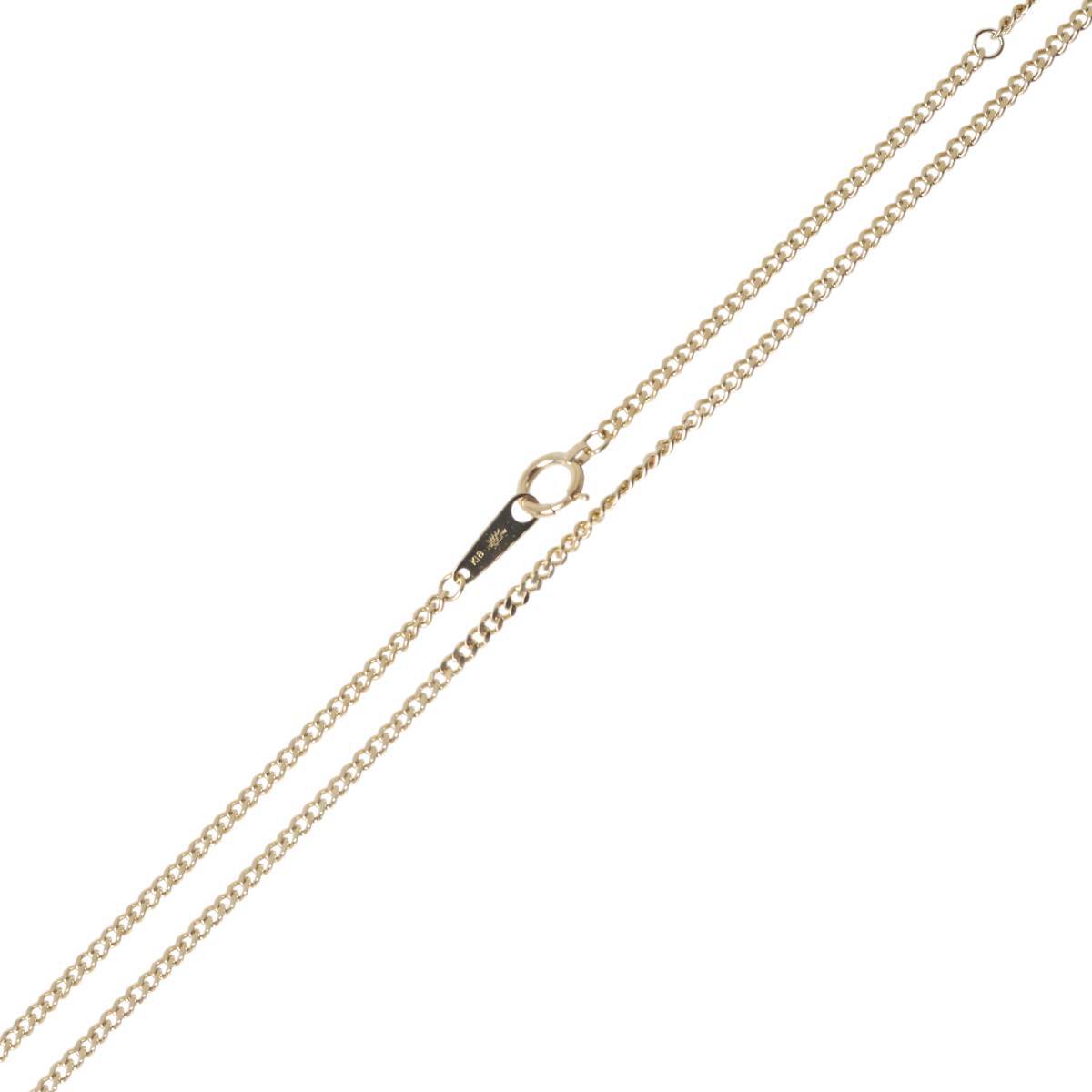 LaSoma ラソマ 喜平ネックレス 2面シングル チェーンネックレス K18 18金 首周り約50cm 重量約9.6g NT 磨き仕上げ品 Sランク拍卖