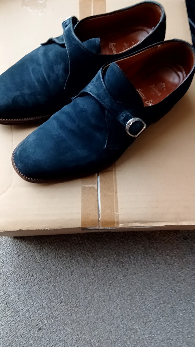 オールデン モンクストラップ ネイビー スエード 9D 17031F拍卖