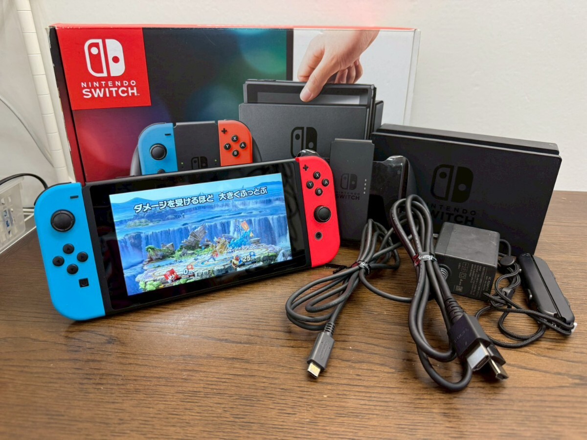 I★ 初期化済 Nintendo switch ニンテンドー スイッチ HAC-001 本体 ネオンブルー ネオンレッド ジョイコン拍卖