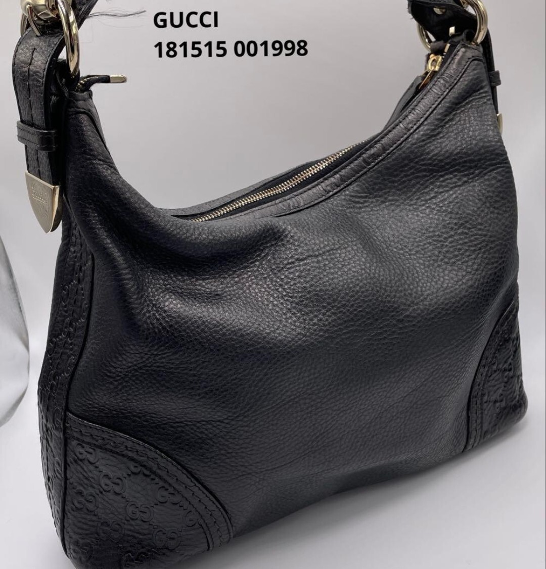 GUCCI グッチ レザーワンショルダーバック 黒 ショルダーバッグ バッグ 斜め掛け 肩掛け ハンドバッグ拍卖