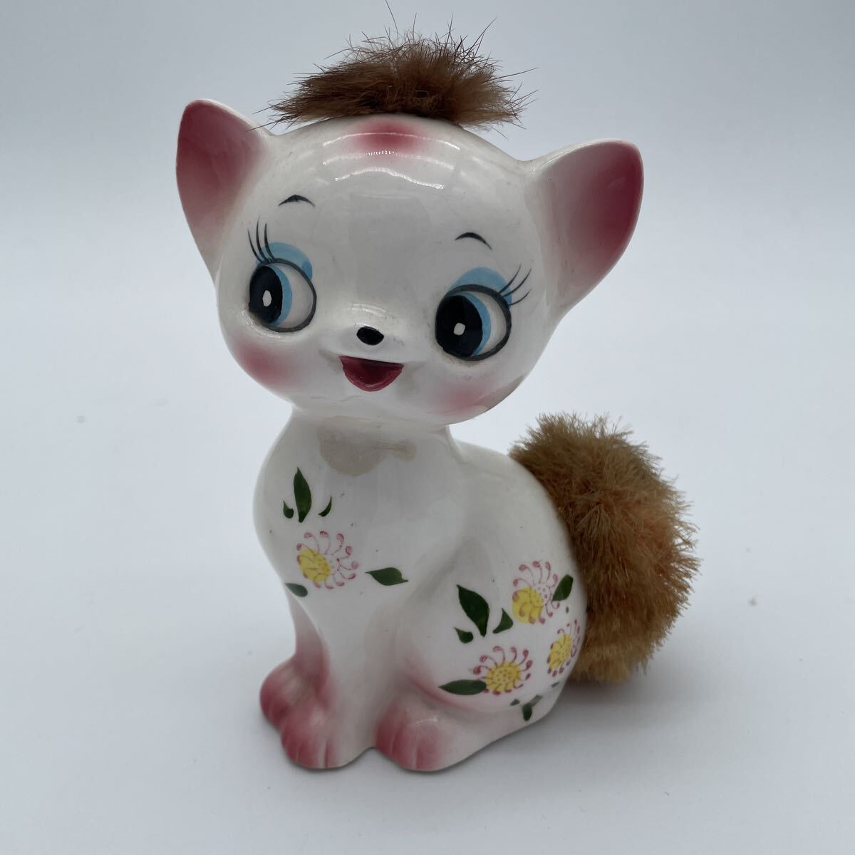 昭和レトロ 置物 当時物 貯金箱 かわいい 猫 ネコ 陶器 インテリア アンティーク 動物 ②拍卖
