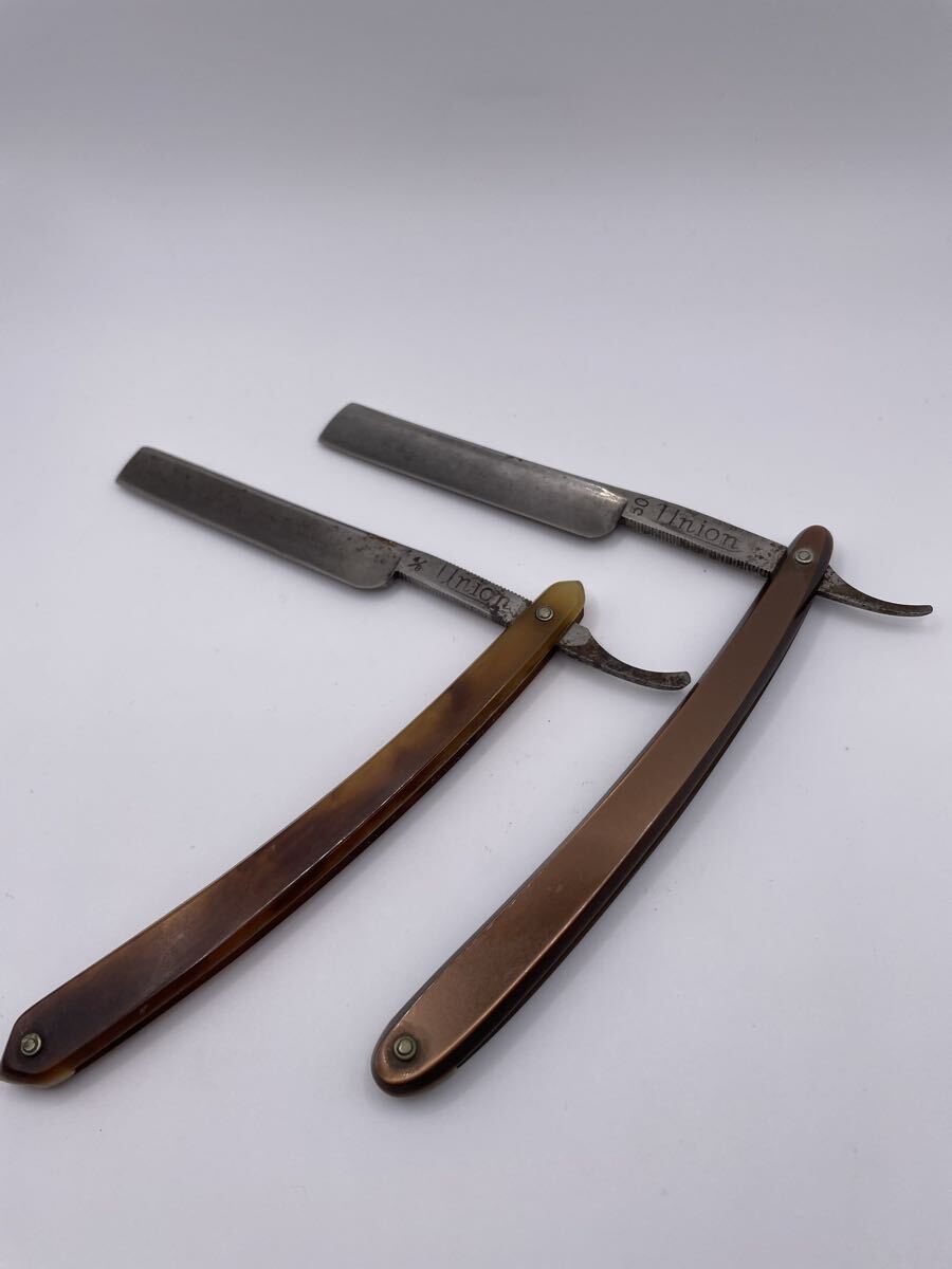 【Union】ユニオン50 4/8 西洋剃刀 カミソリ 理容 床屋 剃刀 舶来鋼 セット まとめ売り ②拍卖