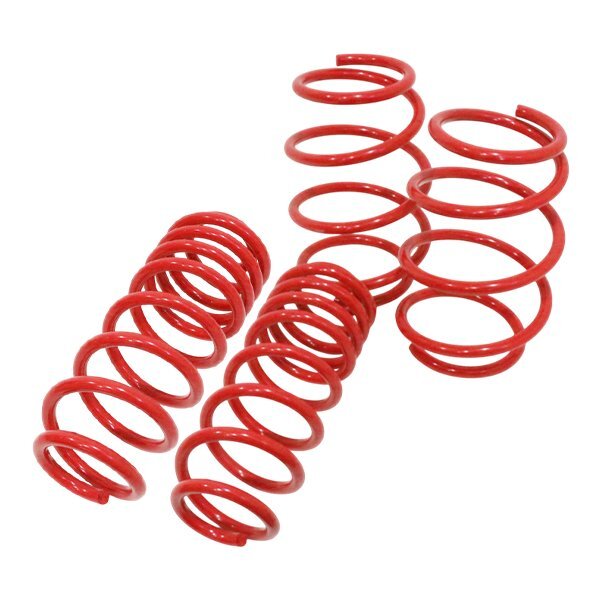 プリウス 50系 50 ZVW50 前期 後期 ダウンサス 1台分 ローダウン サス トヨタ レッド 赤 一台分 フロント リア 4本 セット サスペンション拍卖