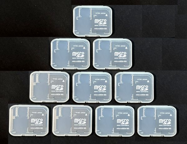 ネコポス無料!変換名人 microSD→SD変換アダプター ケース付き 10個セット microSDHC microSDXC対応 10枚・micro-SDBC x10 TFTEC拍卖