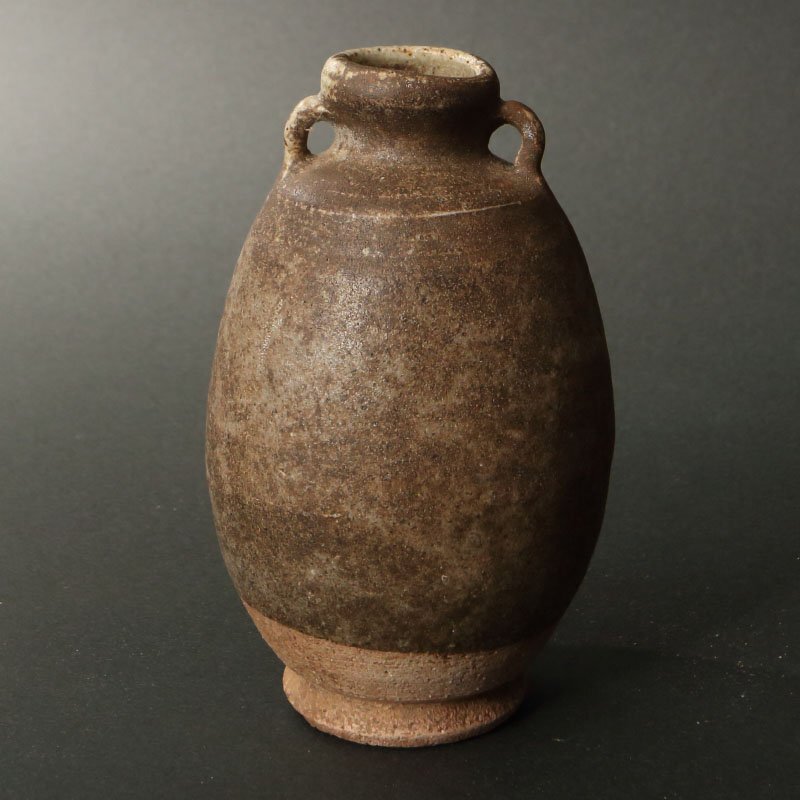 委託HK◇時代 南蛮耳付小壷(茶道具 古道具 古物 骨董 古美術 花器 花瓶 花入 一輪挿し 東南アジア 陶磁器 陶芸 つぼ 容器 東洋 アジア)拍卖