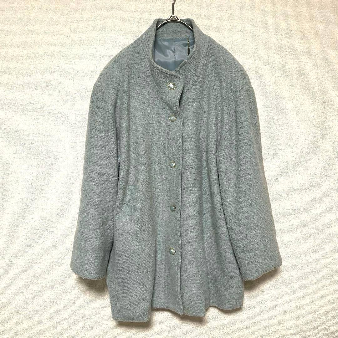 (2bA)秋冬コート/レディースジャケット/ライトグリーン/アウター拍卖