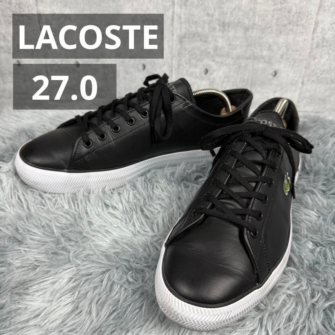 美品 LACOSTE レザースニーカー GRIPSHOT BL21 1 黒 27.0拍卖