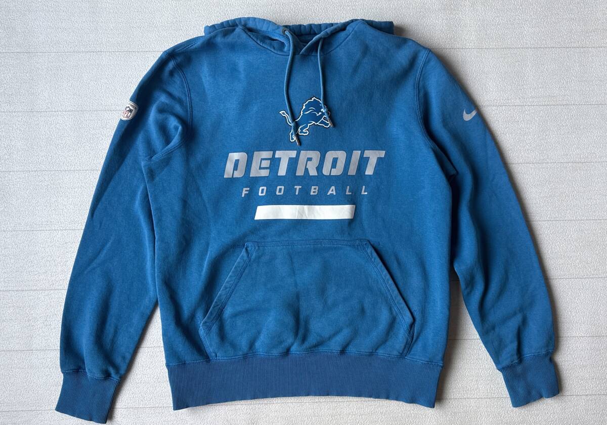 ☆送料無料☆ NIKE ナイキ USA直輸入 古着 NFL DETROIT LIONS デトロイト・ライオンズ 裏起毛 パーカー メンズ M ブルー系 トップス 中古拍卖