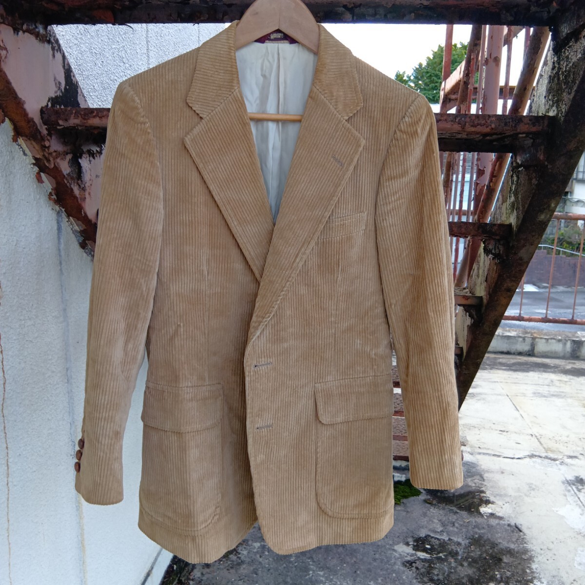 形が抜群に良い!チャップス★ラルフローレン★ベージュ★コーデュロイ テーラードジャケット拍卖