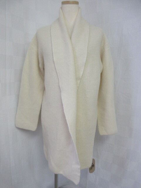 875 新品タグ付き LUYUAN ROSE 白色 カシミヤ100% ロング丈 ニットコート L~LLサイズ拍卖