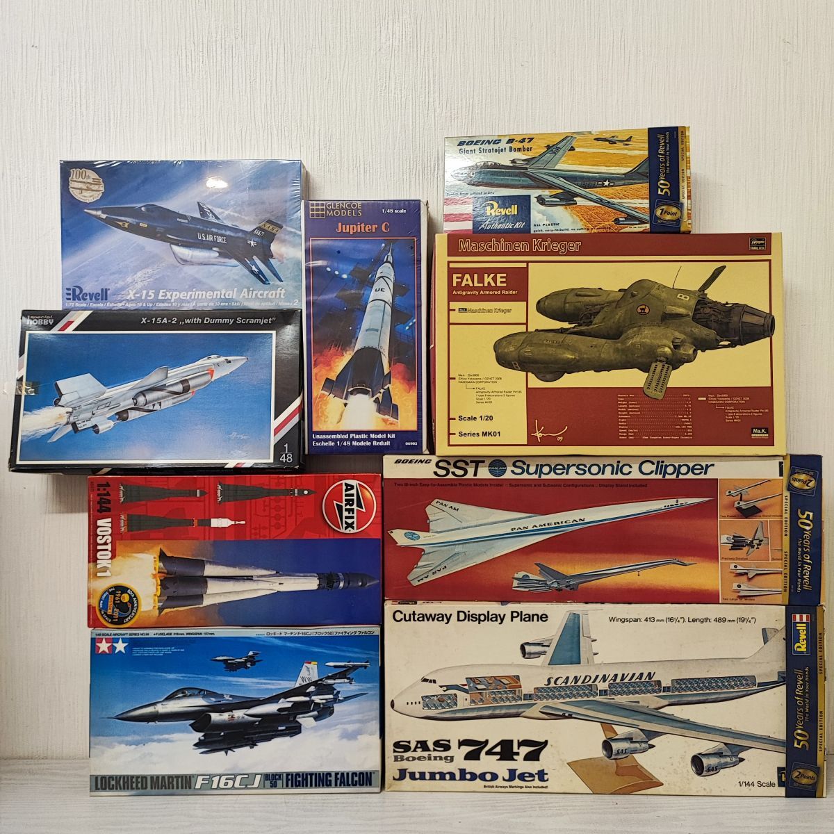 G987【140】1円~ レベル 1/144 SAS ボーイング 747 ジャンボジェット タミヤ 1/48 ロッキード マーチン F-16CJ 戦闘機 プラモデル まとめ拍卖