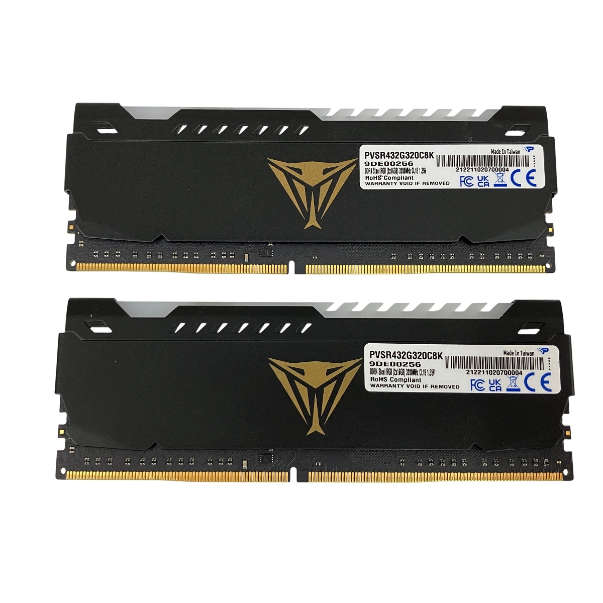 Patriot VIPER STEEL BLACK RGB 32GB DDR4 2×16GB Kit PC4-25600 3200MHz メモリ パトリオット 中古 O10583336拍卖